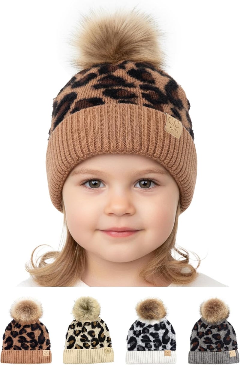 Funky Junque Toddler Pom Beanie – Kids Winter Hat for Ages 1–4, Baby Boy & Girl Knit Beanies, Warm Cozy Knit Snow Hats - Image 1